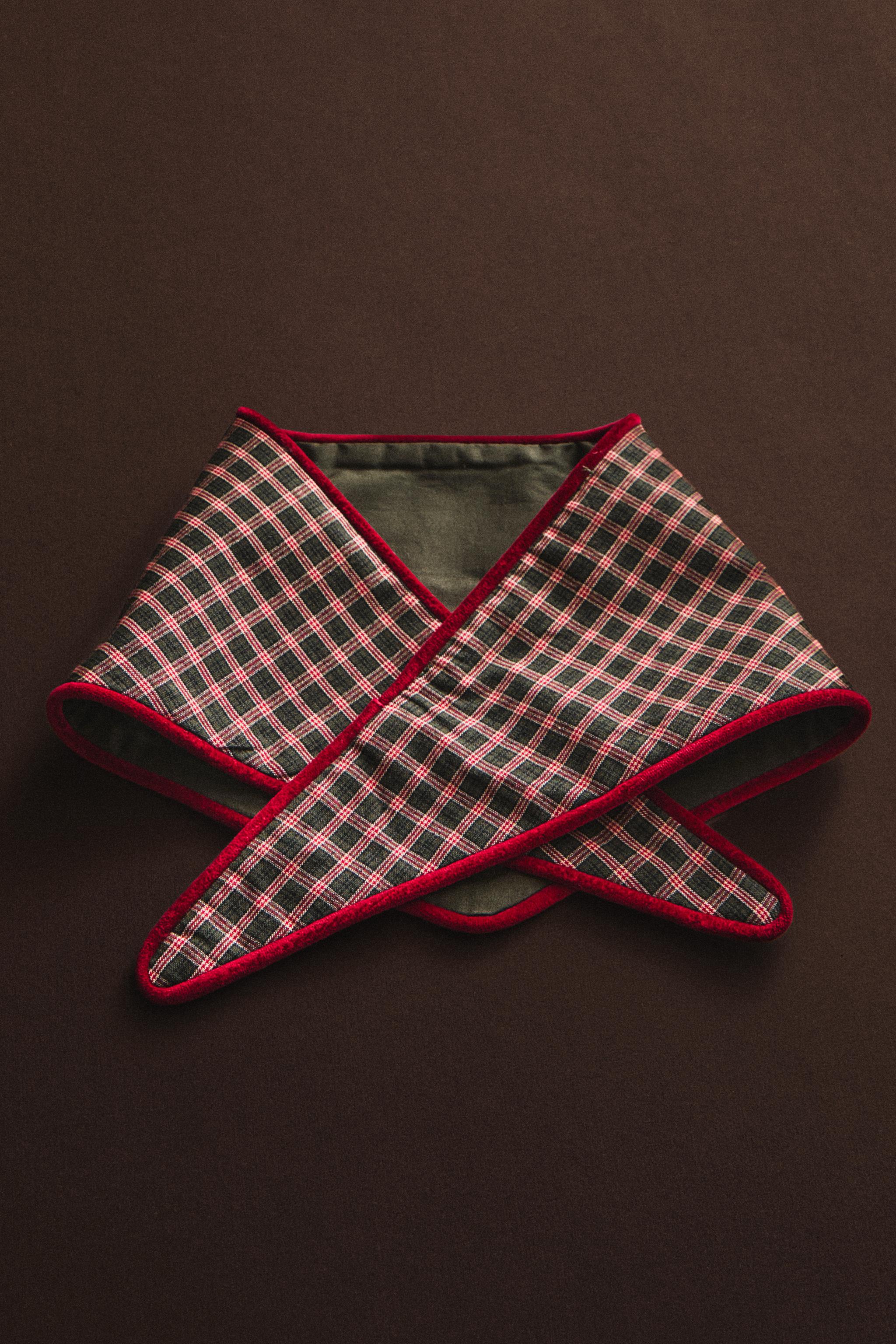 CHRISTMAS COTTON CHECK PET BANDANA